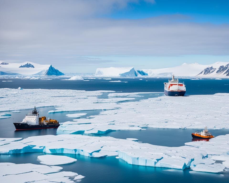 Menschliche Aktivitäten in der Arktis und Antarktis