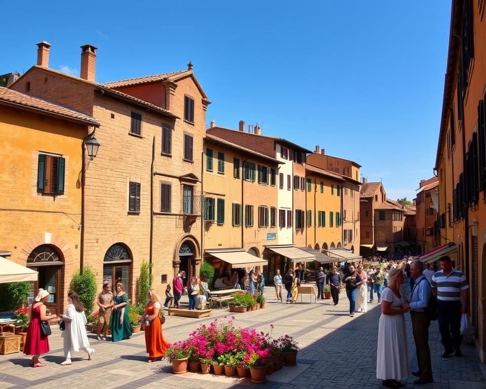 Mittelalterliche Plätze in Siena, Italien