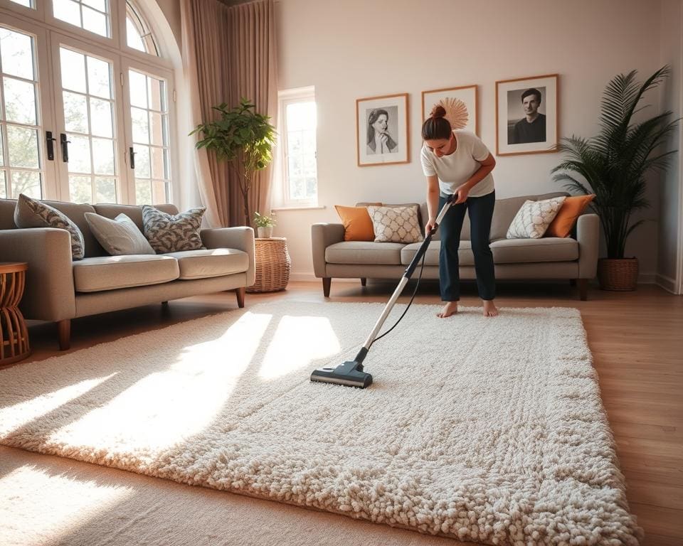 Teppichpflege im Wohnzimmer