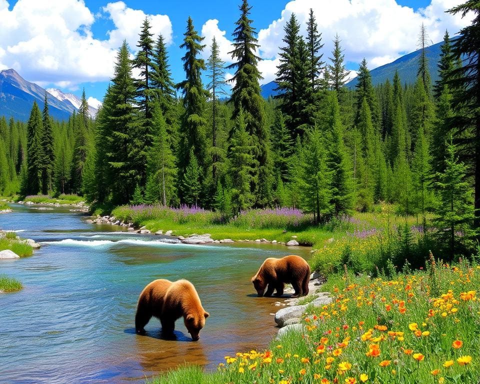 Bärenbeobachtung im Jasper-Nationalpark, Alberta