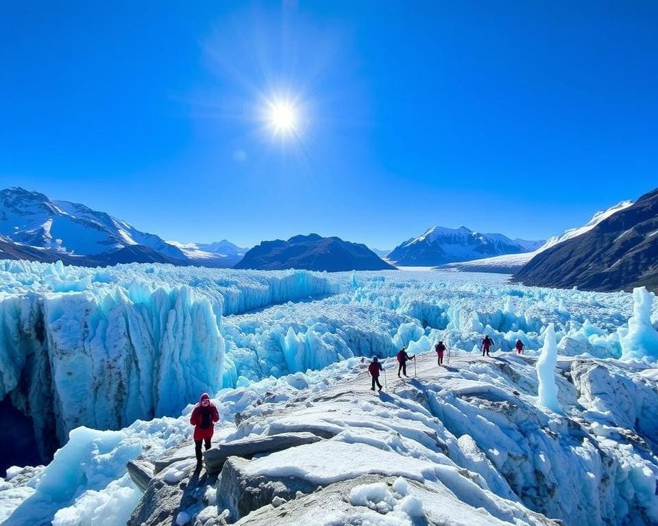 Gletscherwandern in der Athabasca, Alberta