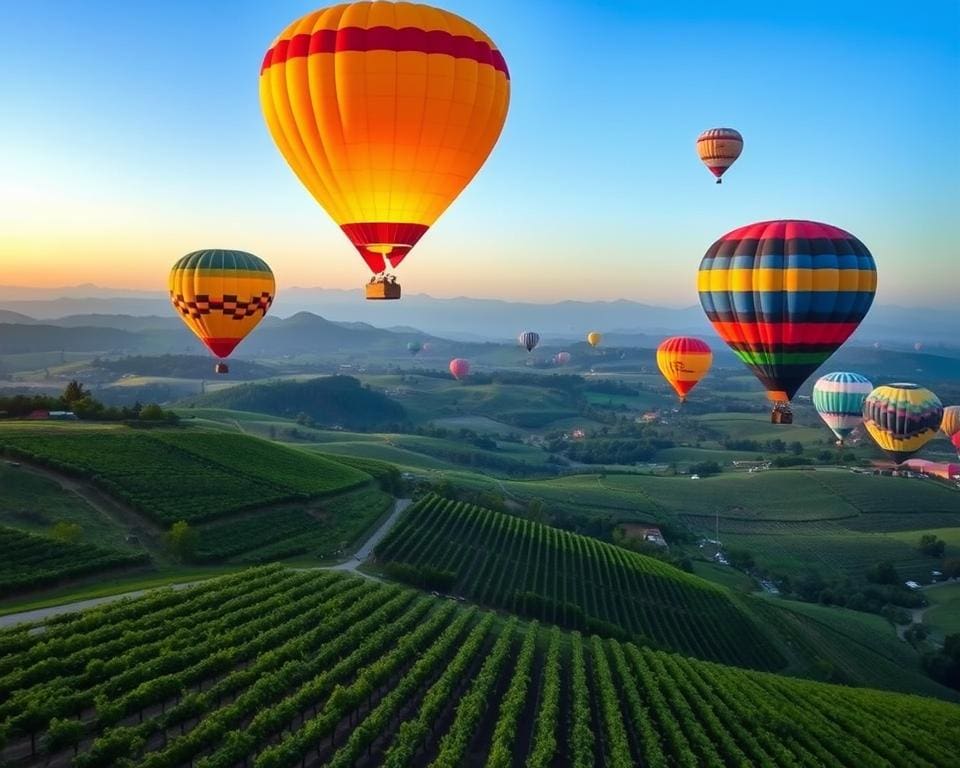 Heißluftballonfahrten über Napa Valley, Kalifornien