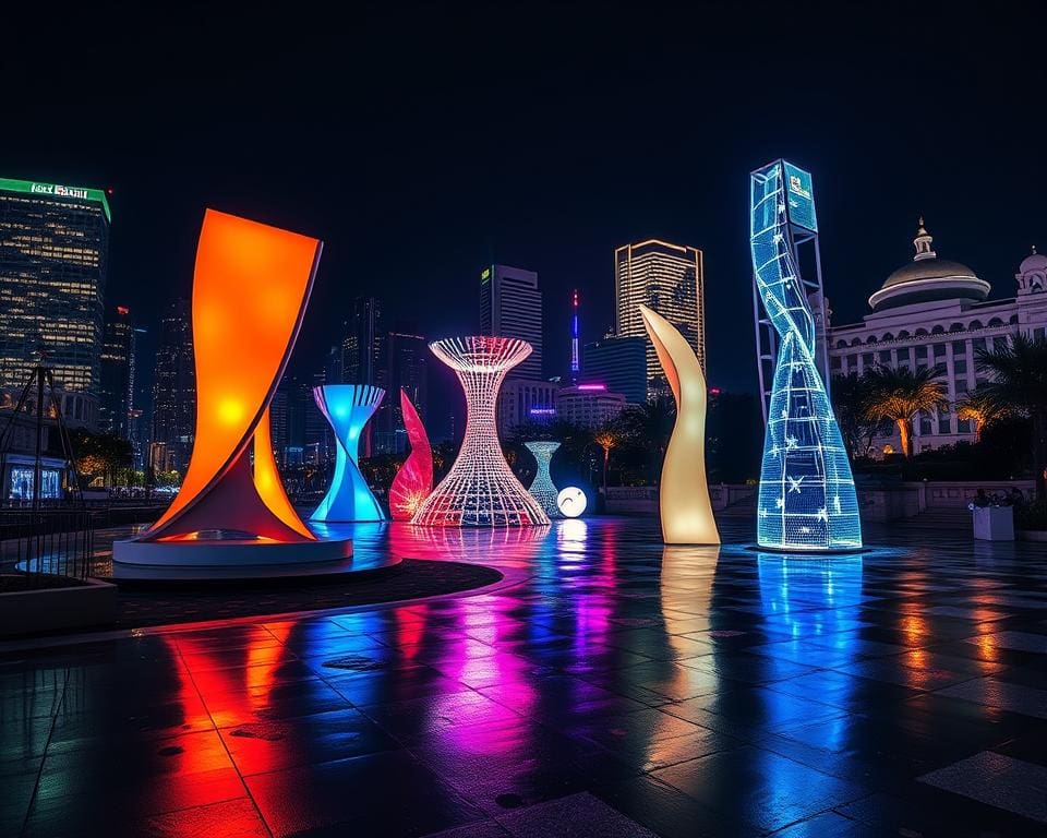 Kunst- und Lichtinstallationen in der City