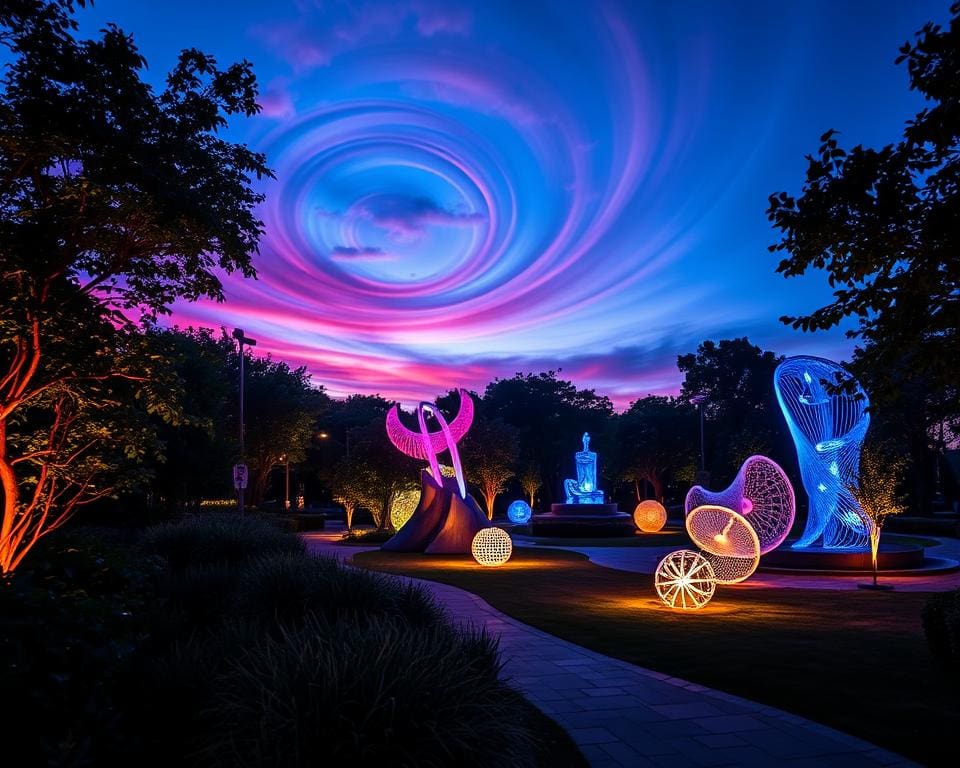 Lichter und Farben im Kunstpark