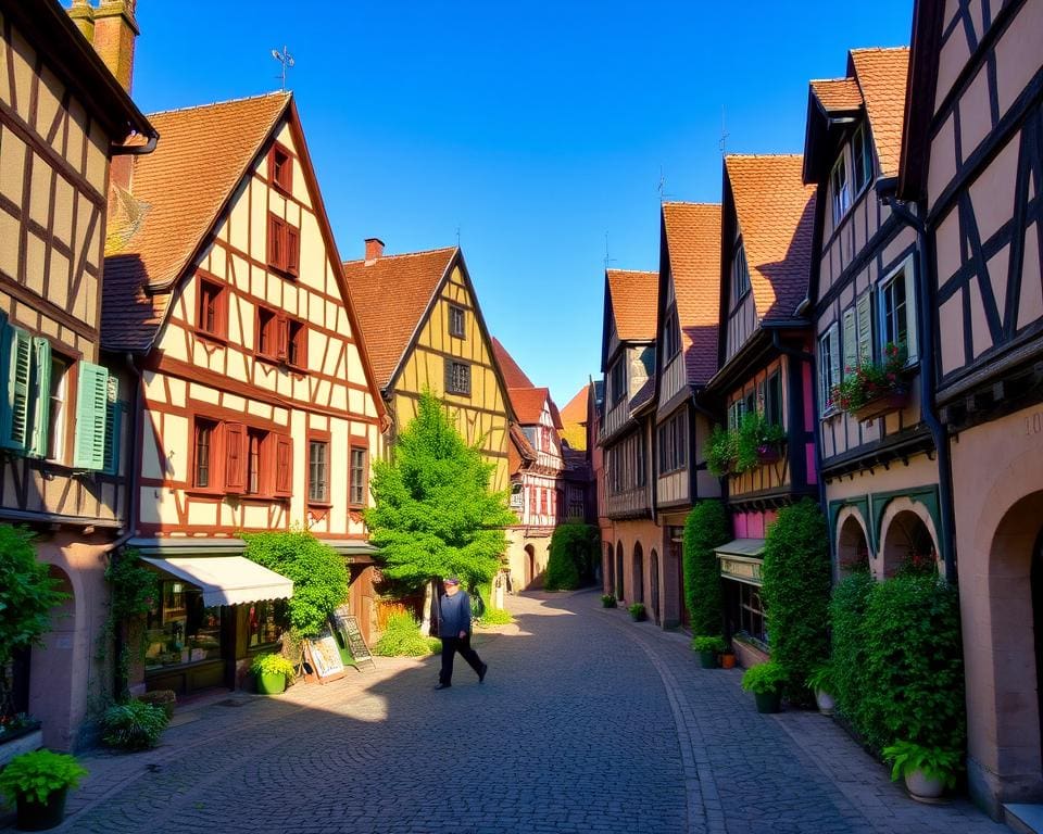 Mittelalterliche Straßen in Rothenburg ob der Tauber, Deutschland