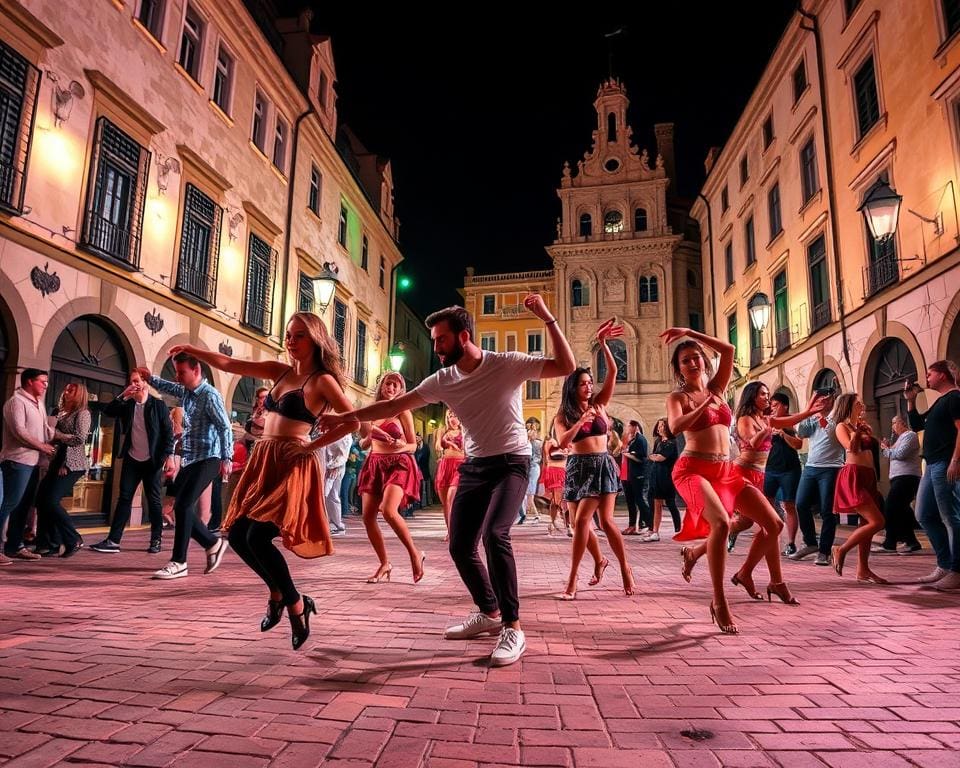 Moderne Tanzshow in der Altstadt