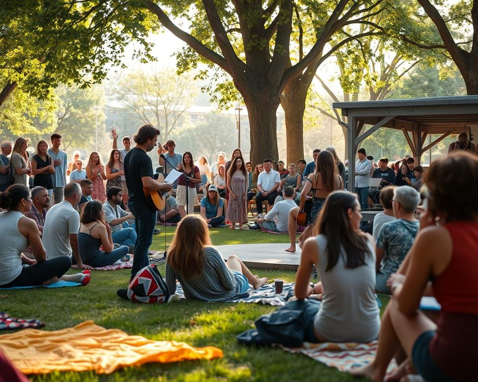 Poetry Slam und Live-Performance im Park