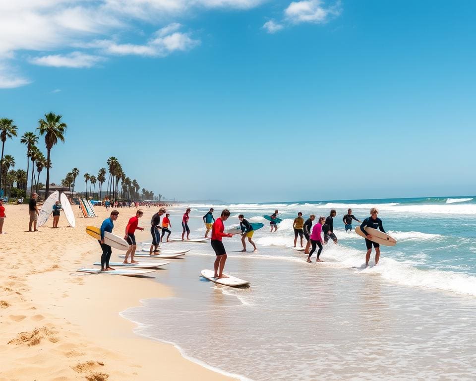 Surfen lernen in Huntington Beach, Kalifornien