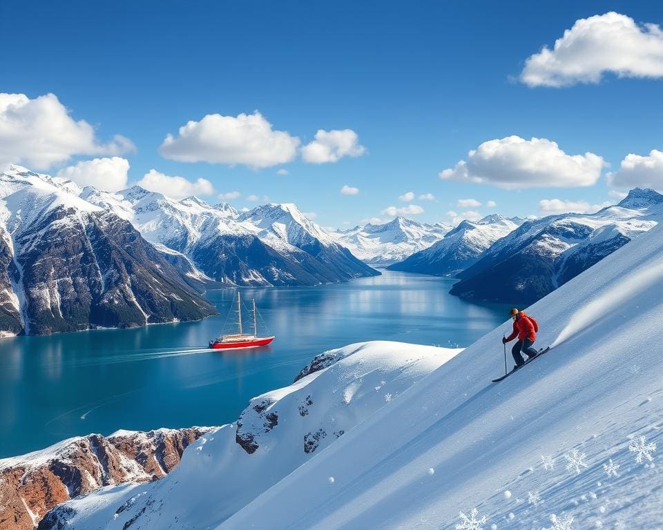 Kombination von Segeln und Skifahren in den Lyngen Alps