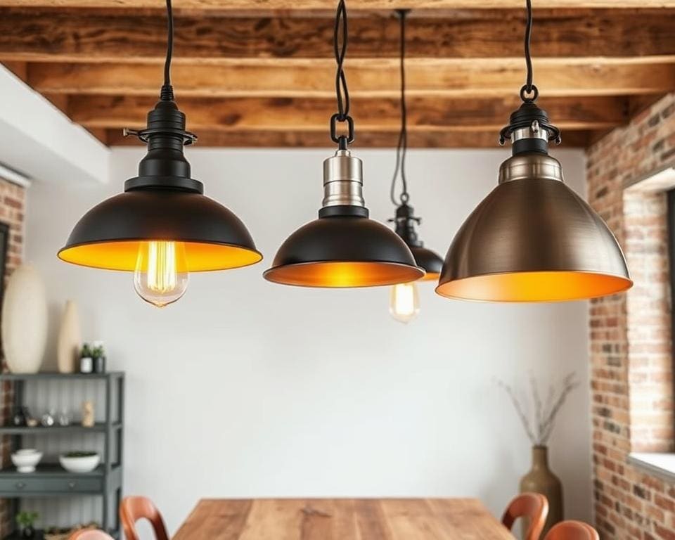 Hängelampen aus Metall für industrielle Akzente
