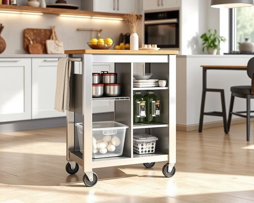 Multifunktionale Küchenwagen mit Rollen