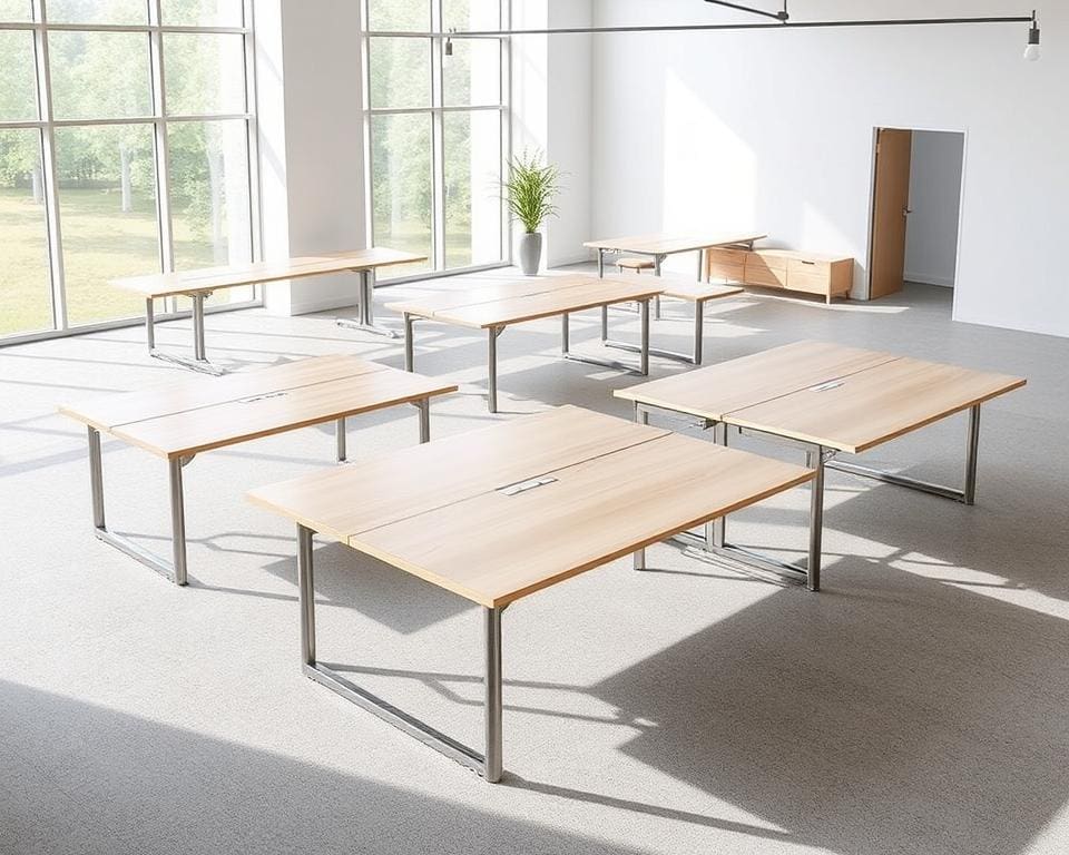 Multifunktionale Tische mit klappbaren Elementen