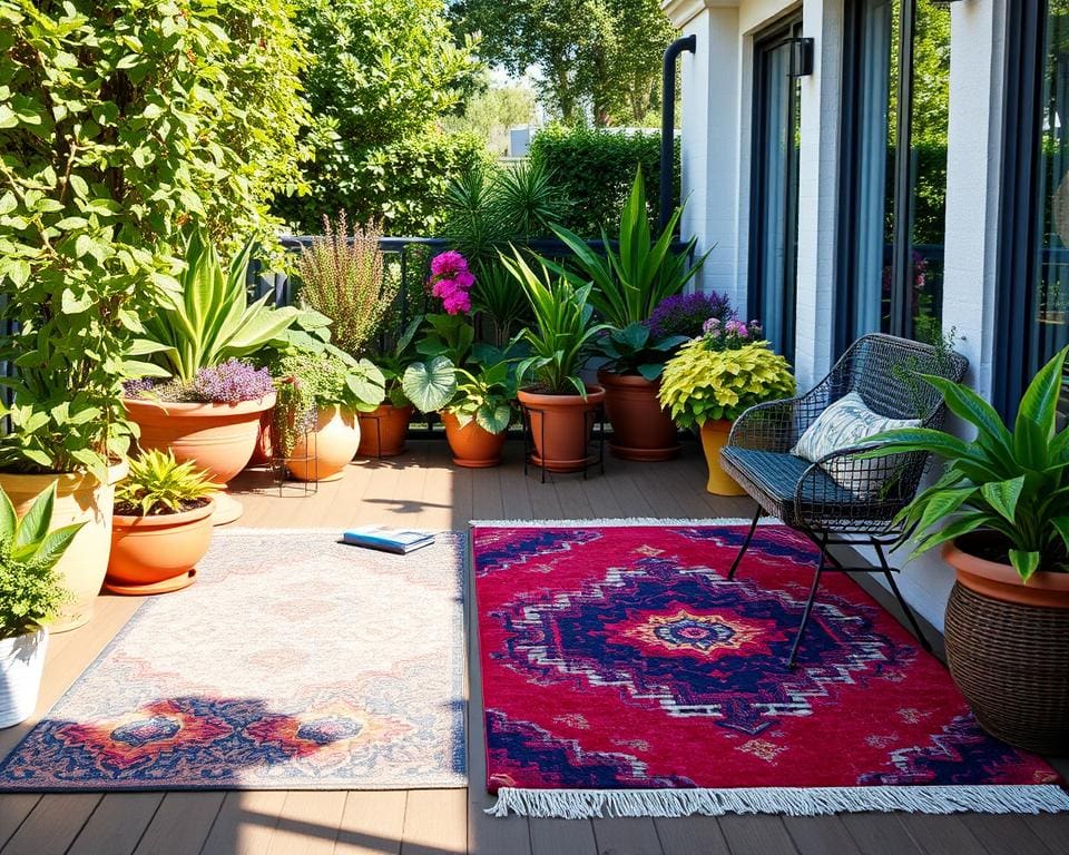 wetterbeständige Teppiche für Balkon und Garten