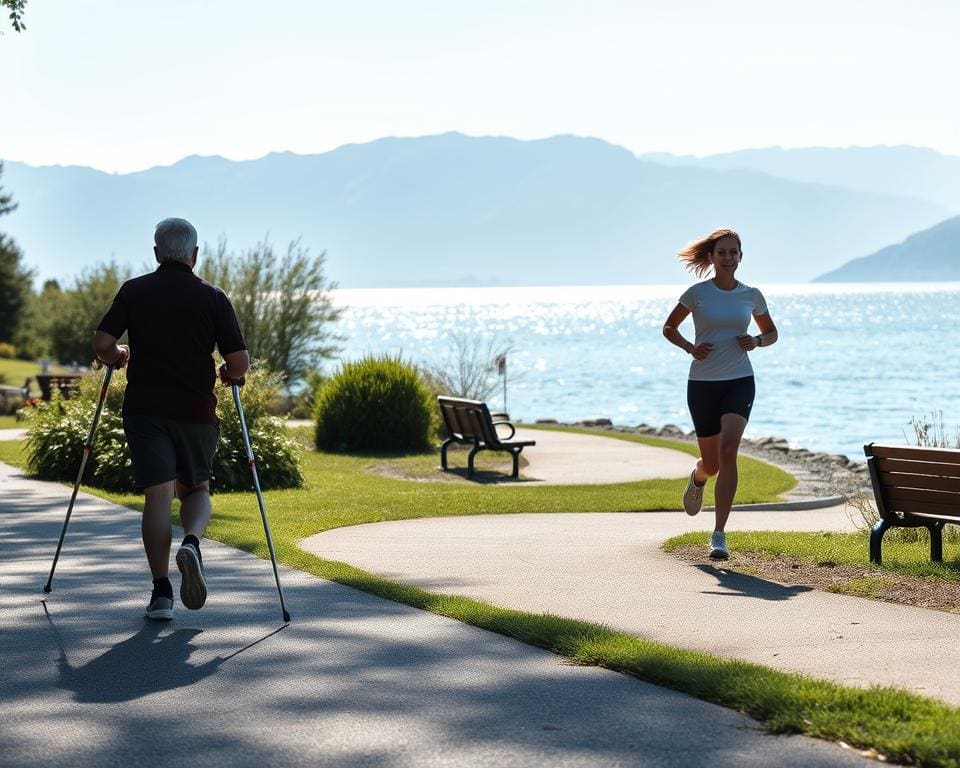 Ist Nordic Walking am Genfersee besser als Joggen?