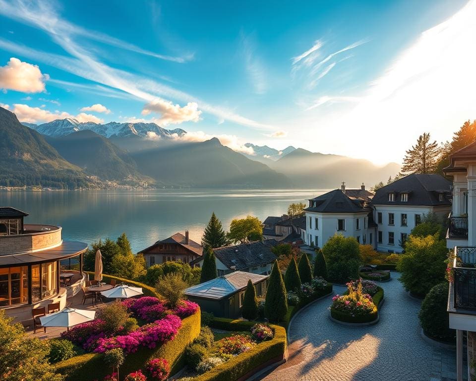 Wie finde ich schöne Hotels am Genfersee?