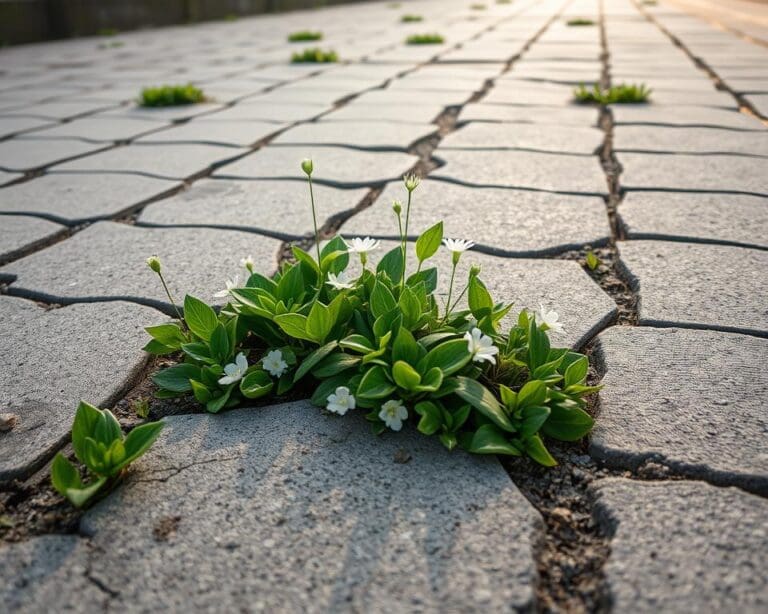 Wie verhinderst du, dass Unkraut unter Pflaster wächst?
